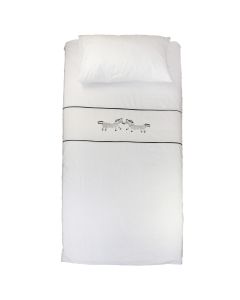 Anin Namibia Bettwäsche Zebra aus Baumwolle, handbestickt, 200 x 200 cm