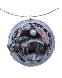Kaffeekapselschmuck Nashorn Silber