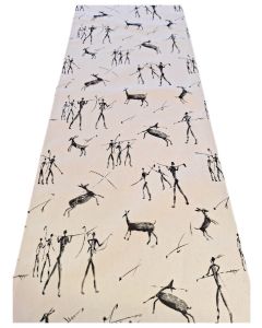 Tischläufer cremefarben mit San Motiven - 144 cm x 29 cm