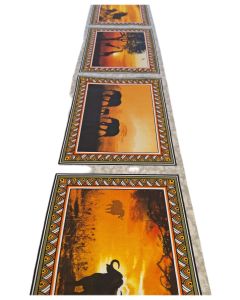 Tischläufer Sundowner mit Afrikanischen Tiermotiven - 144 cm x 29 cm