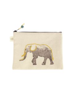 Anin Namibia kleine Tasche aus Baumwolle, Elefant Gelb, 15 x 22 cm