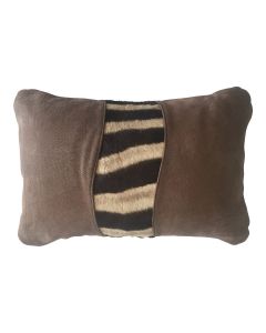 Kissenbezug aus Naturleder mit Steppenzebrafell, braun - 60cm x 40cm