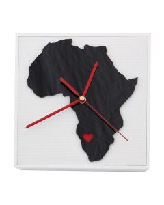 Uhr Afrika weiss, 16,5cm x 16,5cm