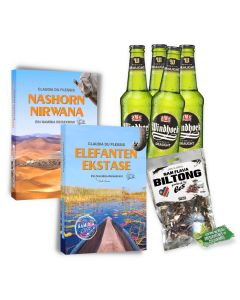 Nashorn Nirwana & Elefanten Ekstase Geschenkset mit WHK Draught und Biltong