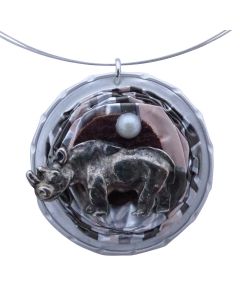 Kaffeekapselschmuck Nashorn Silber