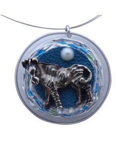 Kaffeekapselschmuck Zebra Weißblau