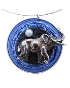 Kaffeekapselschmuck Elefant Blau