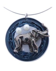 Kaffeekapselschmuck Elefant Dunkelgrau