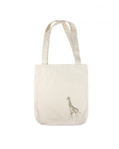 Anin Namibia Tasche aus Baumwolle, Giraffe blau, 41 x 39 cm