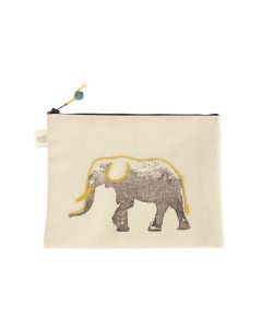 Anin Namibia kleine Tasche aus Baumwolle, Elefant Gelb, 15 x 22 cm