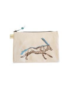 Anin Namibia kleine Tasche aus Baumwolle, Gemsbok blau, 15 x 22 cm