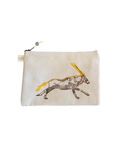 Anin Namibia kleine Tasche aus Baumwolle, Gemsbok gelb, 15 x 22 cm