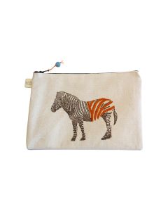 Anin Namibia kleine Tasche aus Baumwolle, Zebra orange, 15 x 22 cm